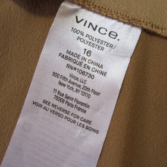 NWT Vince Drape Culotte in Pale Walnut Gold Satin Super Wide Crop Pants 16 - Picture 7 of 8